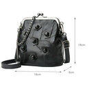 Mini Chain Sheepskin Women Shoulder Bags Solid Rivet Tassel Crossbody Bags