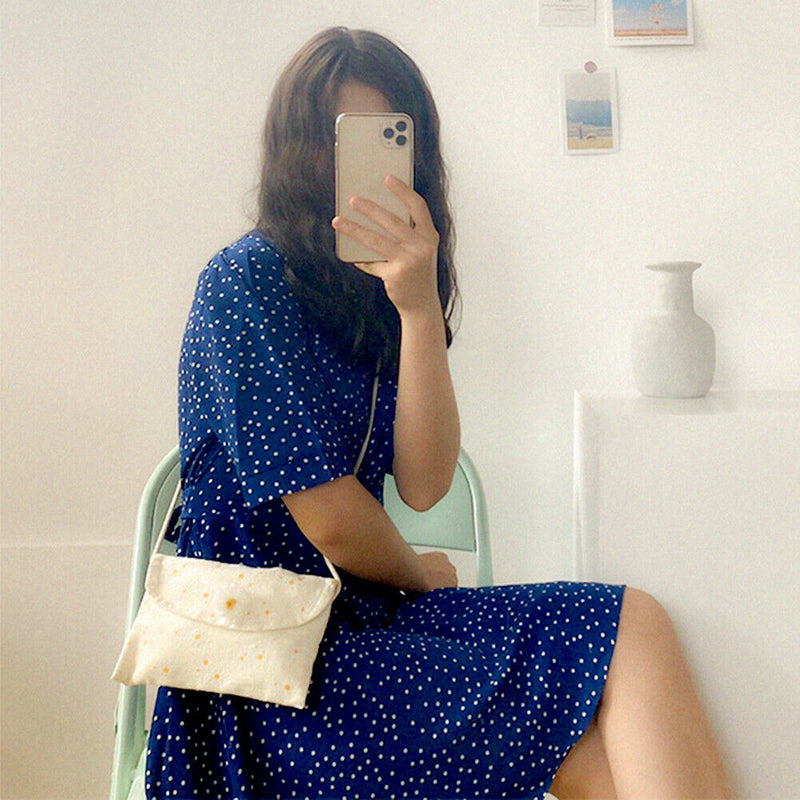 Daisy Flower Crossbody Bag Women Canvas Casual Small Shoulder Pouch Handbag
