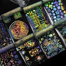 8pcs Holographic Foil Nail Art Xmas Dreamcatcher Geometric Transfer Stickers DIY