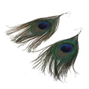 1 Pair Peacock Multicolor Feather Fashion Dangle Earrings