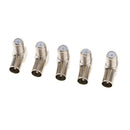 5 Sets F Female To TV RF Male Angle Connector Coax Coaxial Cable Adapter