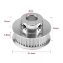 Aluminum GT2 36 Teeth 8mm Bore Timing Belt Pulley Flange Synchronous Wheel  D5X1