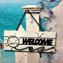 " Welcome" Wooden Sign Beach Ocean Nautical Seaside Theme Bar Shop Decor