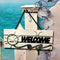 " Welcome" Wooden Sign Beach Ocean Nautical Seaside Theme Bar Shop Decor