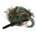 1920s Women Peacock Feather Headband Bridal Headpiece for Fancy Dress Party