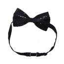 Sequin Bow Tie Dickie Bow Fancy Dress Dance Wear Party Emo (Black)
