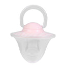 Anti-Dust Cover Baby Pacifier Flat Thumb Pattern Baby Nipples(Pink)