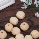 10Pcs Baby Grinding Beads Teether Chewing Natural Wood DIY Crafts Round Thread