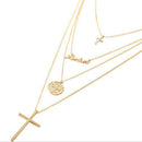 Fashion Women Multilayer Cross English Letter Pendant Choker Necklace Jewelry3C