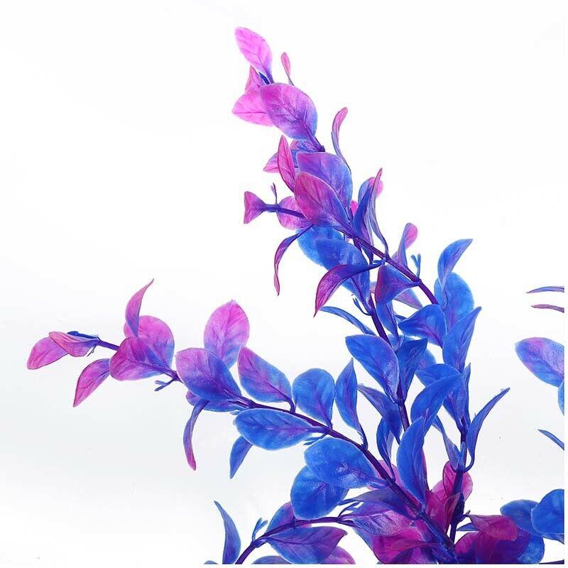 18 Inch Purple Plastic Fish Tank Plant Aquarium Grass Decor Ornament O6H7