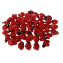 50pcs Red Ladybird Shape Wooden Shank Buttons for DIY Kids Craft Sewing 18mm