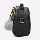 Women Messenger Handbag Shoulder Bag PU Leather Satchel Sling Bag/Black SN9F