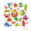 mermaid fish clothes patches heat transfer stickers printing iron on appliques~Z