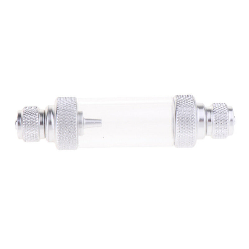 2 Pcs Aluminium Aquarium Check Valve Sliver Dural Head CO2 Bubble Counter