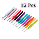 12Pcs Ergonomic Crochet Hooks Set Soft Needles Crafts Sewing Knitting Hooks  Z