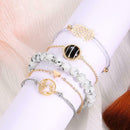 5pcs/set Map Turtle Heart Hand Chain Women Turquoise Beads Bracelet Jewelry