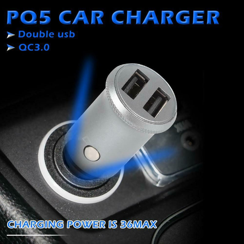 PQ3A 36W Quick Charge Car Charger QC 3.0 Dual USB Fast Phone Charger Adapter