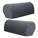Gray & Burgundy Sofa Armrest Covers 4 Pcs Sofa Arm Protector, Stretch to Fit
