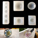 5pcs/set Crystal Silicone Semi-circle Mold Pendant Jewelry Making Mould