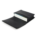 Men Black Leather Expandable Business Credit Card ID Cards Holder Wallet Case