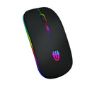 A5 Wireless Mouse 2.4G Receiver 1600DPI Rechargeable Backlit Mice (Black)