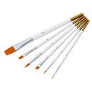 6Pcs Synthetic Hair Artist Paint Nylon Filbert Acrylic Oil Brush Watercolor U0W3