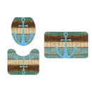 Bathroom Set Rug Toilet Lid Cover &  Mat Shower