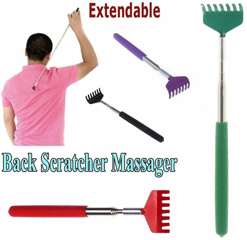 Soft Grip Metal Back Scratcher Telescopic Extendable Handy Pocket scrath Gn