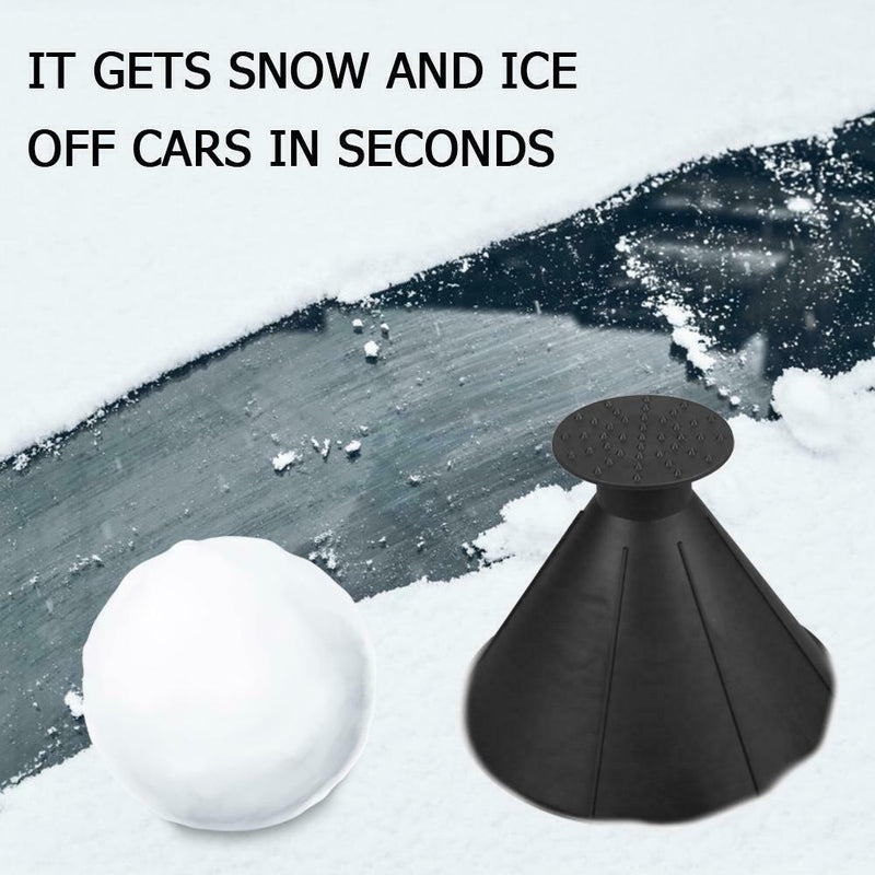 Cone Shaped Scrape Windshield Ice Scraper Funnel Remover (Black 14.5cm)