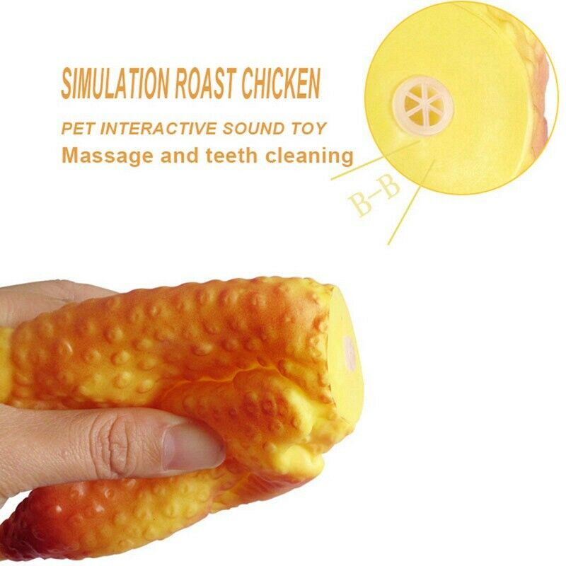 Dog Toys Simulation Silicone Roasted Chicken Tooth-resistant Teeth Pet Trai M3Z5