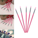 5pcs Silicone Nail Art Brush Professional DIY Carving Painting Drawing Pen