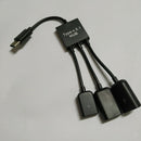 3 In 1 USB OTG Host Adapter Adapter Cable With 2x USB 2.0 1x Micro USB Port For
