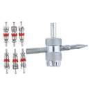 Universal Car Removal Tool Four-in-one Valve Tool + 6 Brass Valve CoresB Gw