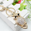 Owl Rhinestone Pendant Women keychain Bag Chic Car Keychain Ring