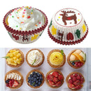 100 PCS Grease-proof Cake Cup Paper Tree Reindeer Baking Muffle Cupcake ALS8