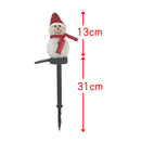 LED Solar Snowman Spike Light In-Ground Garden Lawn Path Lamp (C Red)