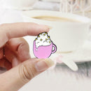 Candy Color Brooch Coffee Cup Badge Jacket Shirts Ornament Gift (Style 2) A