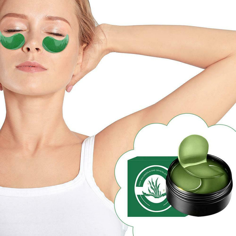 60pcs/box Deep Sea Green Algae Crystal Eye Collagen Gel Eye Patches