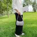Cow Dot Printed Handbag Women PU Totes Small Underarm Shoulder Bag (Black)