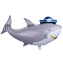 Marine Life Pirate Shark Shape Aluminum Film Balloon Kids Party Decor BX