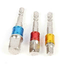 1/4" 3/8" 1/2" Power Hand Tool Socket Adapter Wrench Set Hex Square 3x Nut W3P4