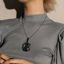 Labradorite Necklace Natural Stone Pendant Wrap Braid Necklace Yoga Macrame