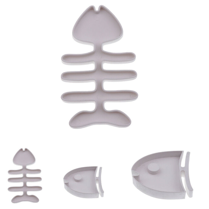 Plastic Reptile Gecko Vivarium Mealworm Feeding Food Dish Bowl Fishbone L