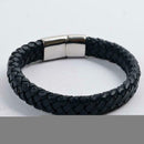 Fashion Mens Punk Leather Wrap Braided Wristband Cuff Punk Bracelet Bangle