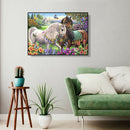 5D DIY Diamond Painting Garden Horses Cross Stitch Mosaic Kit Home Decor