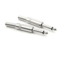 2pcs 6.35mm Male Plug 6.5mm Connector Mono Audio Plug Jack Microphone Plug BX