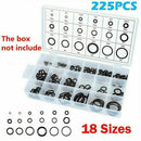 225PCS 18 Size Rubber O Ring O-Ring Washer Seal Assorted Black Car Air Gas Kits