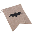 Halloween Bat Burlap Bunting Hessian Jute Fabric Banners Flags Bar Pennant A