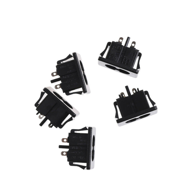 5Pcs AC250V 2.5A IEC320 C8 Male 2 Pins Power Inlet Socket Panel Embedded Lt