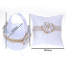 Wedding Burlap Lace Ring Pillow & Flower Girl Basket Sets